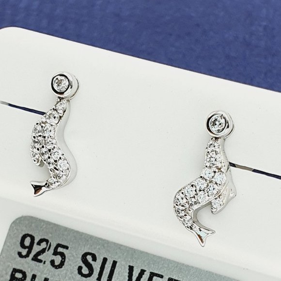 925 Sterling Silver CZ Stud Earrings for Women/Girl, US925P1242 - Picture 7 of 8